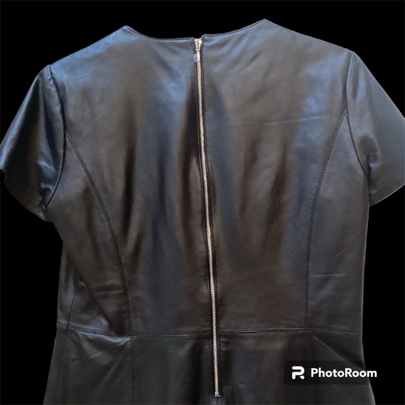 Neiman Marcus LEATHER T-Shirt - Genuine Napa Leather - Polyester Lined - Size L - Picture 8 of 9